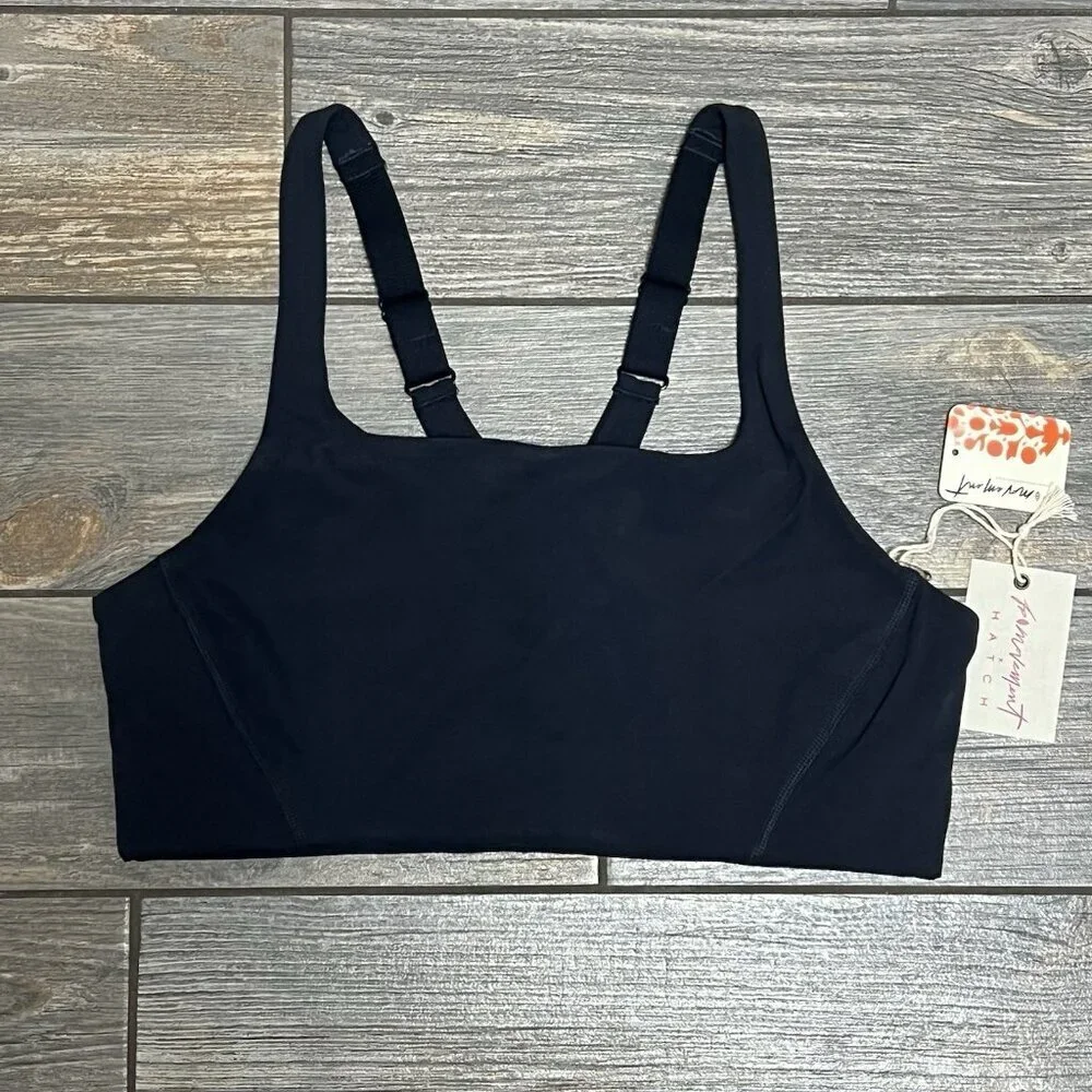 NWT $68 Free People X Hatch Maternity Bra Small Black Never Better Square Neck